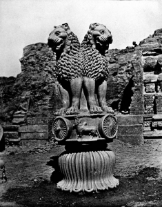 The Ashokan Capital at Sarnath as found before moving to the museum