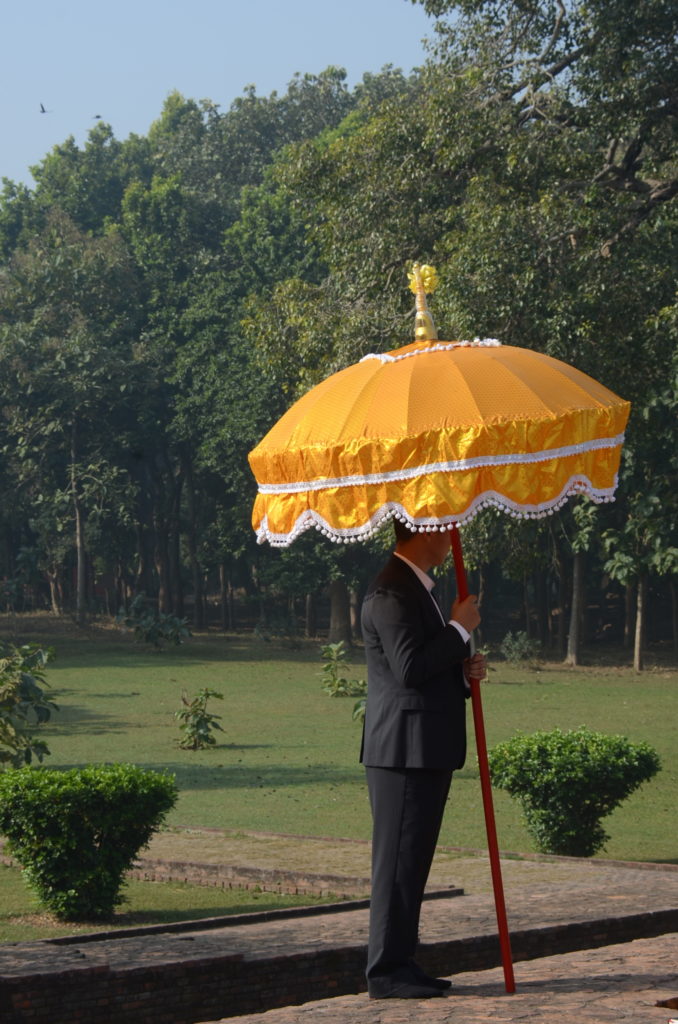 His Holiness's umbrella keeper borrowed ours for the ceremony, I think because he thought it was a tad more formal.